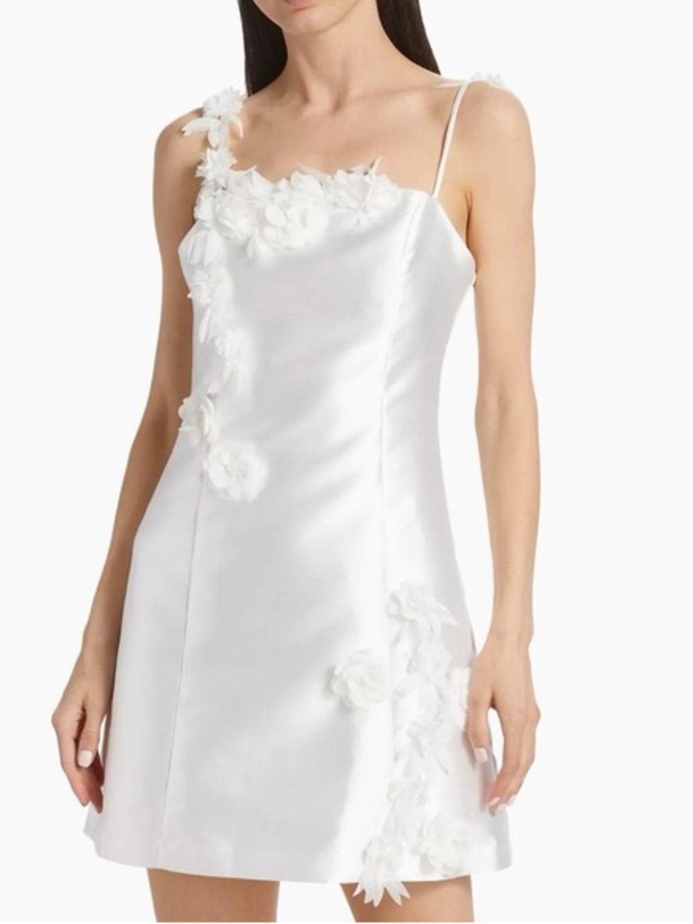 Elliatt Stevie Flower Appliqué Ivory Minidress